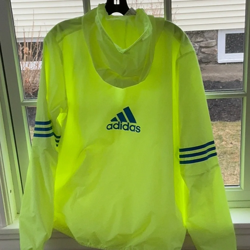 adidas Neon Yellow Boston Marathon Windbreaker Jacket